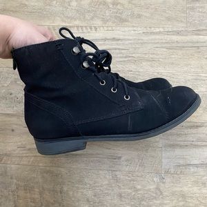 Black Madden Girl Lace-Up Ankle Boots
